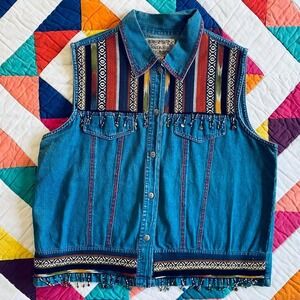 Vintage 90s Tantum Blues Beaded Vest